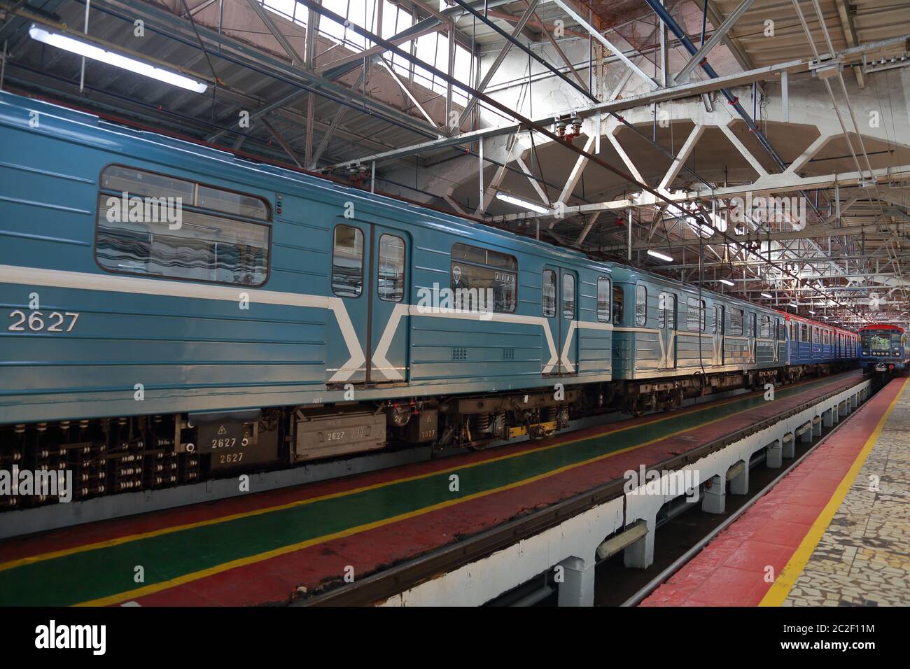 U-Bahn-Service Depot. Moskau, Russland Stockfoto