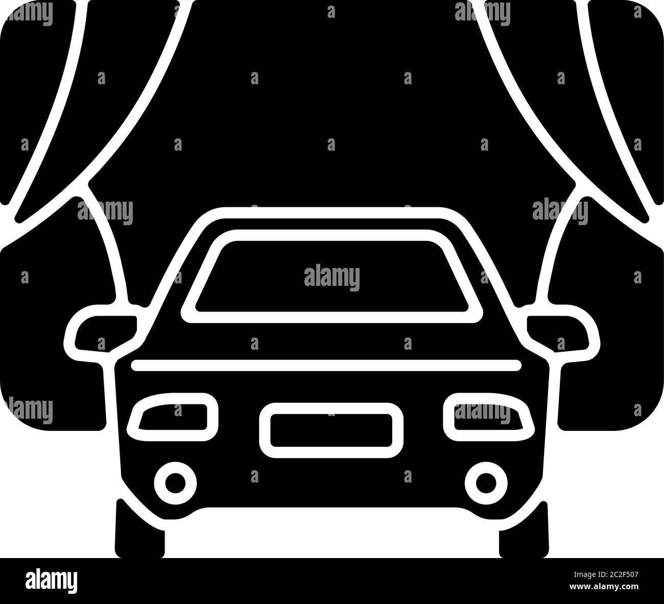 Fahren Sie im Kino mit dem schwarzen Glyphen-Symbol Stock Vektor