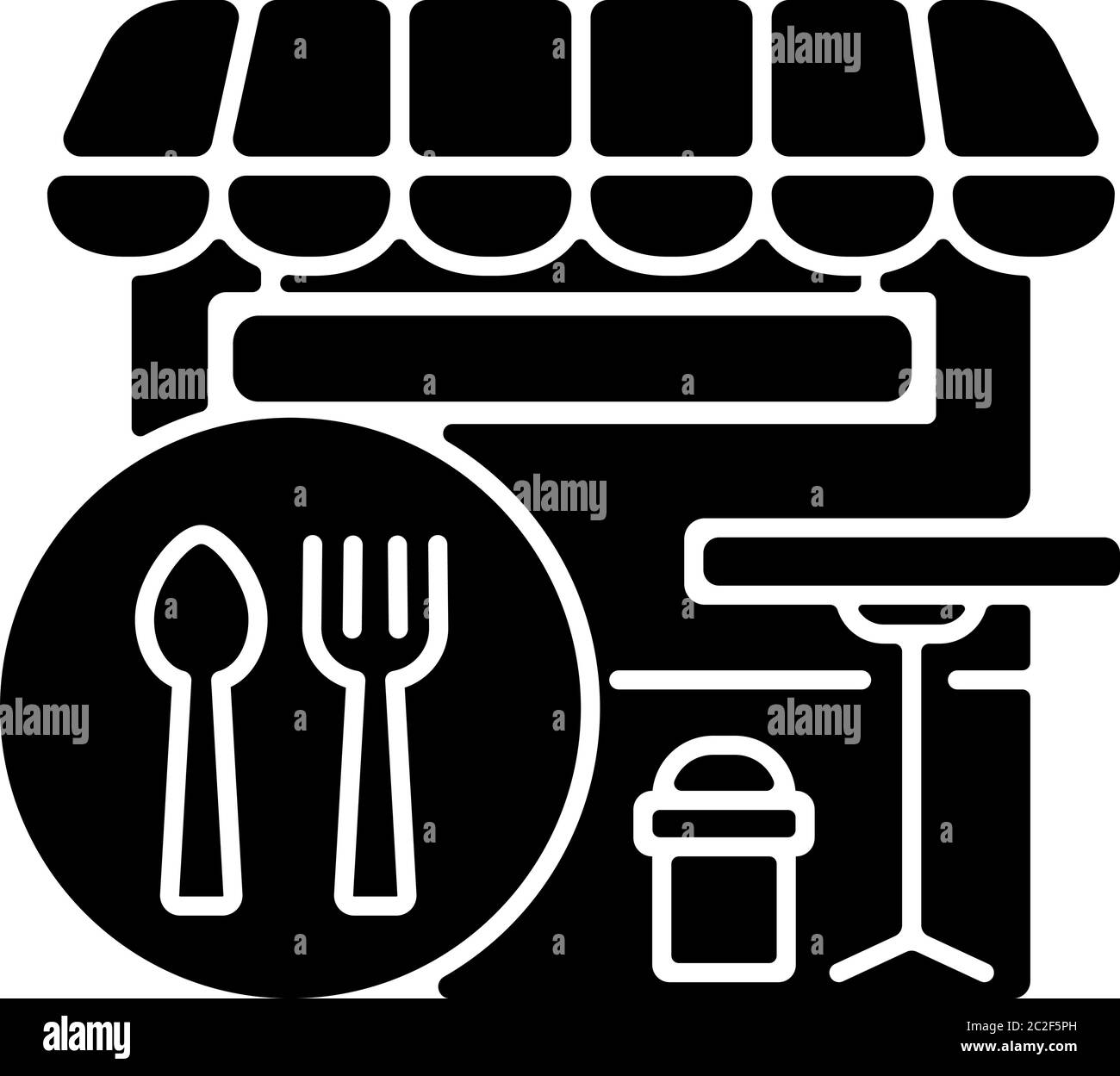 Symbol für die Glyphe des Food Court Stock Vektor