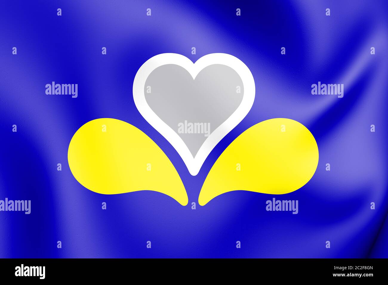 3D-Markierung von Brüssel, Belgien. 3D-Darstellung. Stockfoto