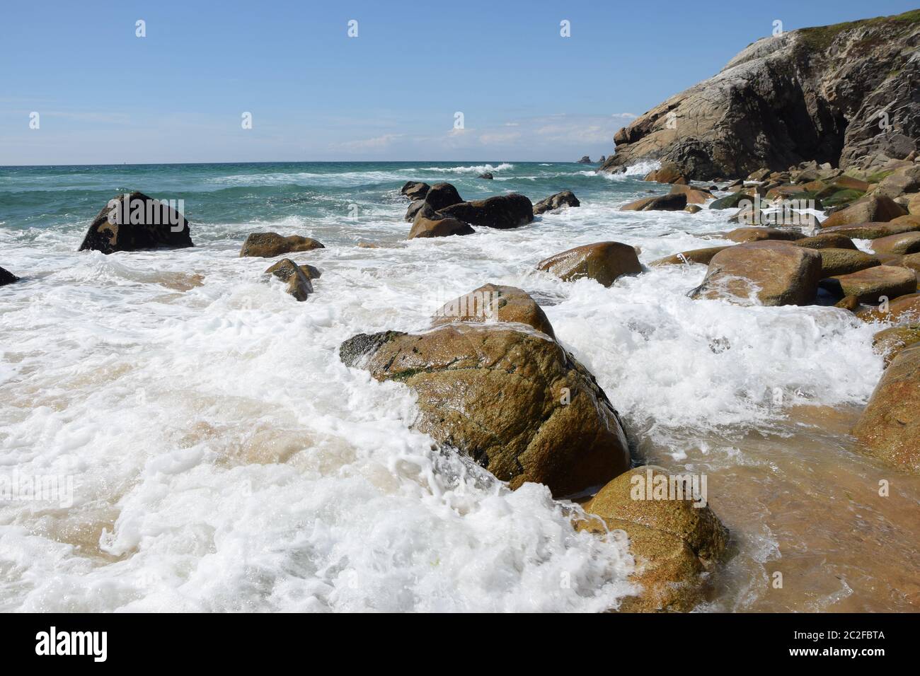 Cote Sauvage, Quiberon, Bretagne Stockfoto