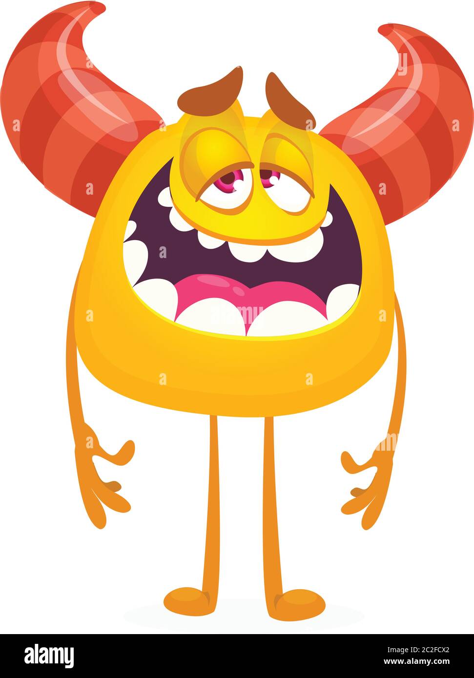 Cartoon lustige Monster mit müde oder gelangweilt Ausdruck. Halloween