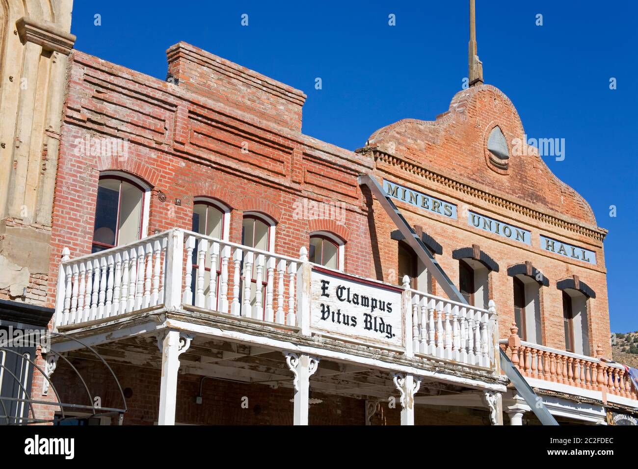 Bergmanns Union Hall in Virginia City, Nevada, USA Stockfoto