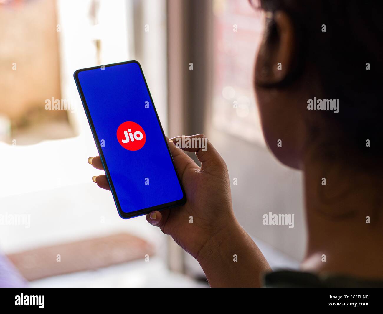Assam, indien - 8. Mai 2020 : Meine jio-App, für jio sim-Benutzer. Stockfoto