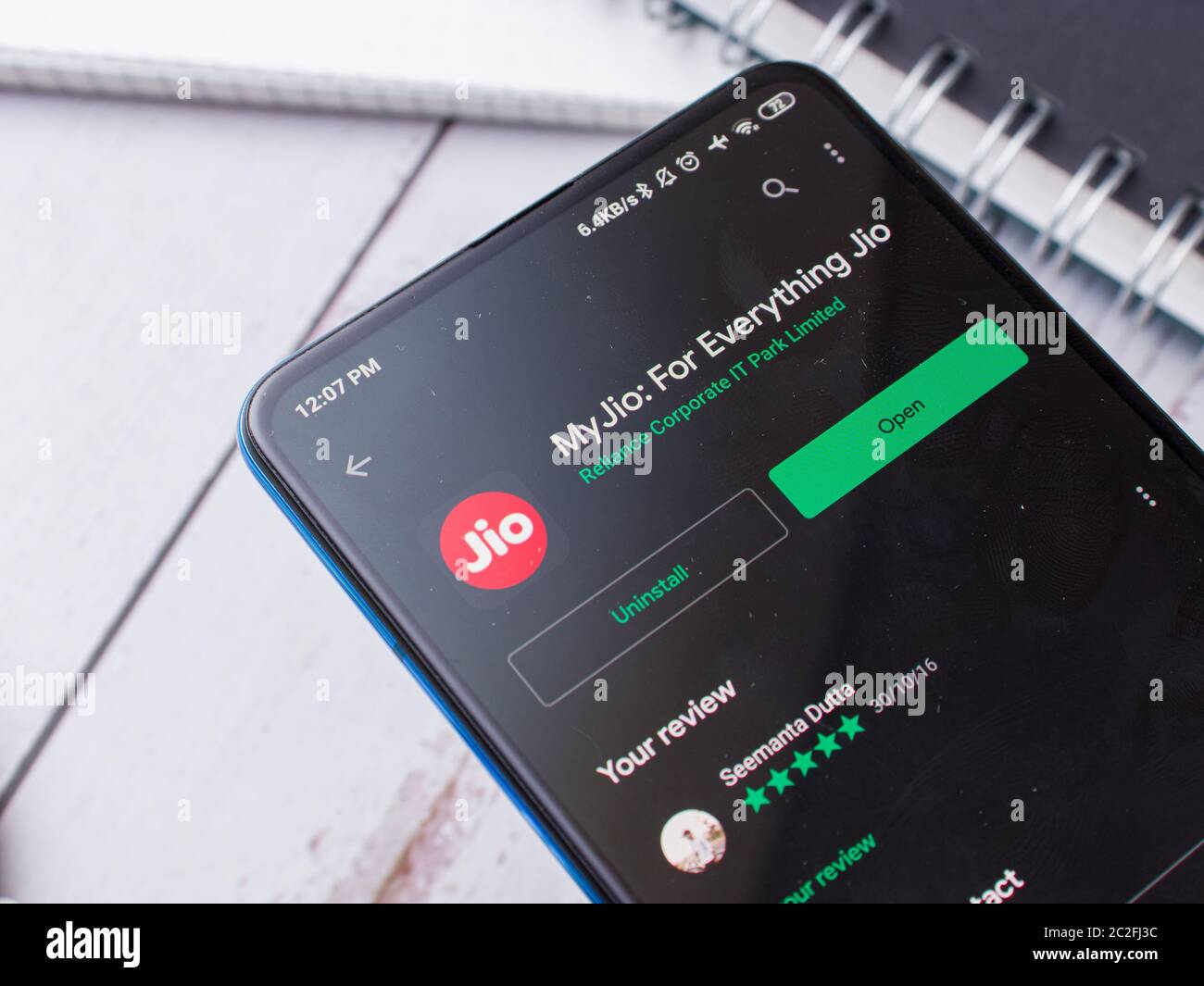 Assam, indien - 8. Mai 2020 : Meine jio-App, für jio sim-Benutzer. Stockfoto