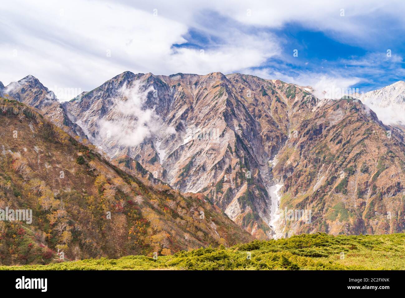 Landschaft Herbst von Hakuba Tal in Nagano Chubu Japan Stockfoto