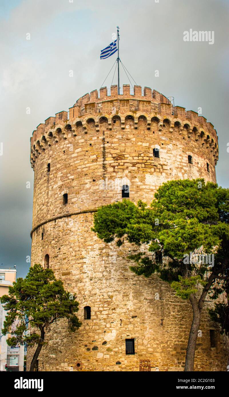 Der Weiße Turm von Thessaloniki, Griechenland Stockfoto