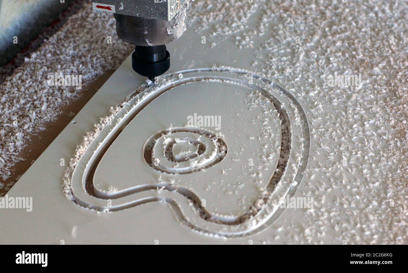 CNC-Briefausschnitt Stockfoto