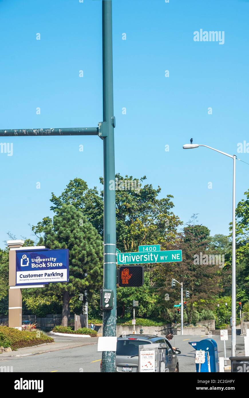 Ansicht des Zugangs zum University Book Store im University District, Bundesstaat Washington Stockfoto