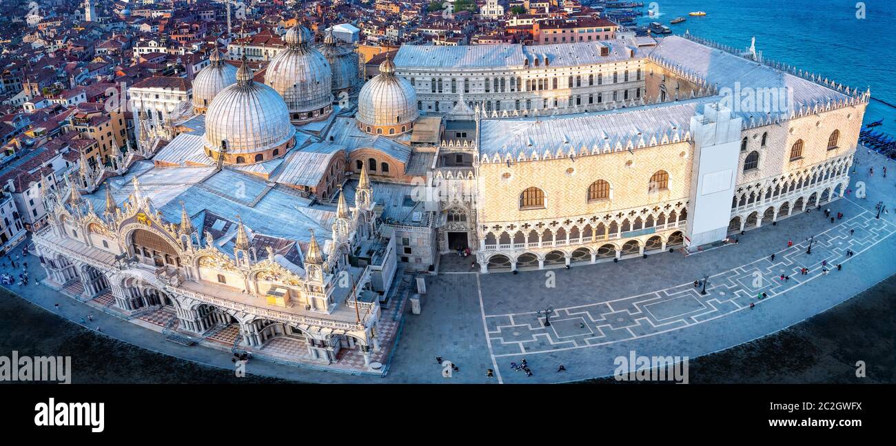 Panoramablick auf den markusplatz in venedig, italien Stockfoto