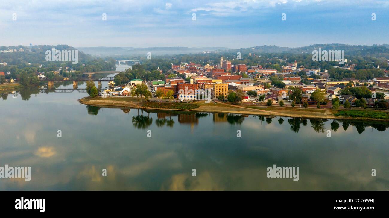 Ein Scenic Byway feeds Touristen in der Innenstadt in der Siedlung Marietta in Ohio State genannt Stockfoto