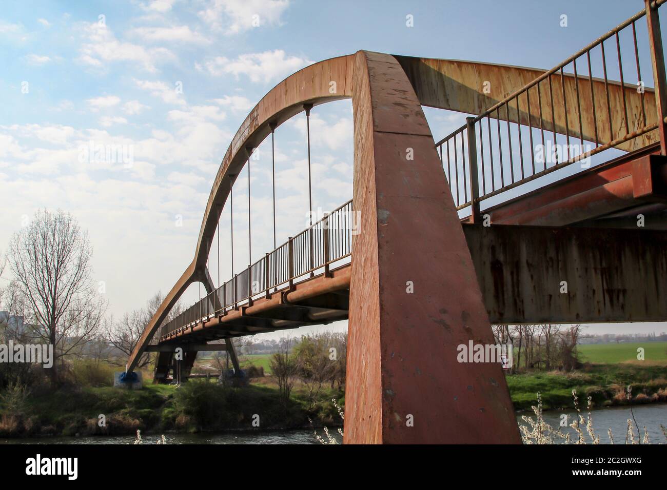 Details einer Brücke, Brückenpier Stockfoto