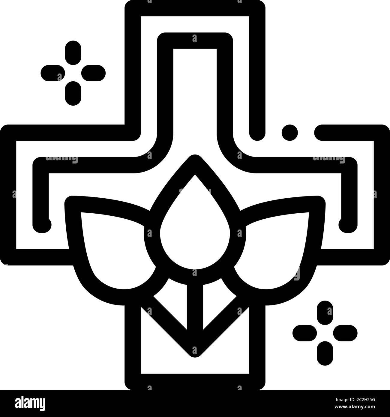 Volksmedizin Symbol Vektor Umriss Illustration Stock Vektor