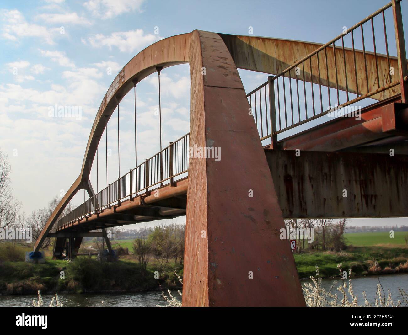 Details einer Brücke, Brückenpier Stockfoto