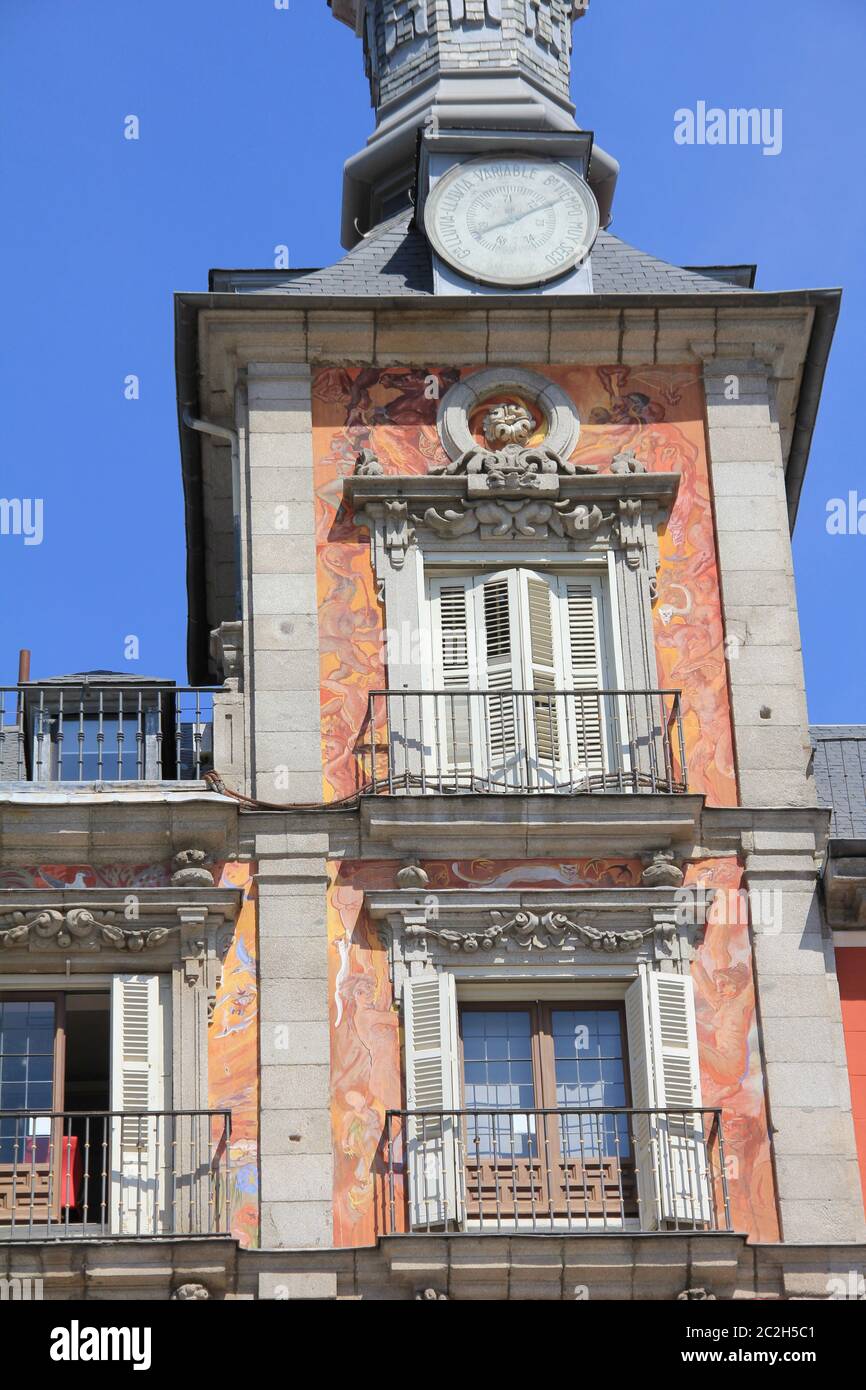 Die Plaza Mayor in Madrid Stockfoto