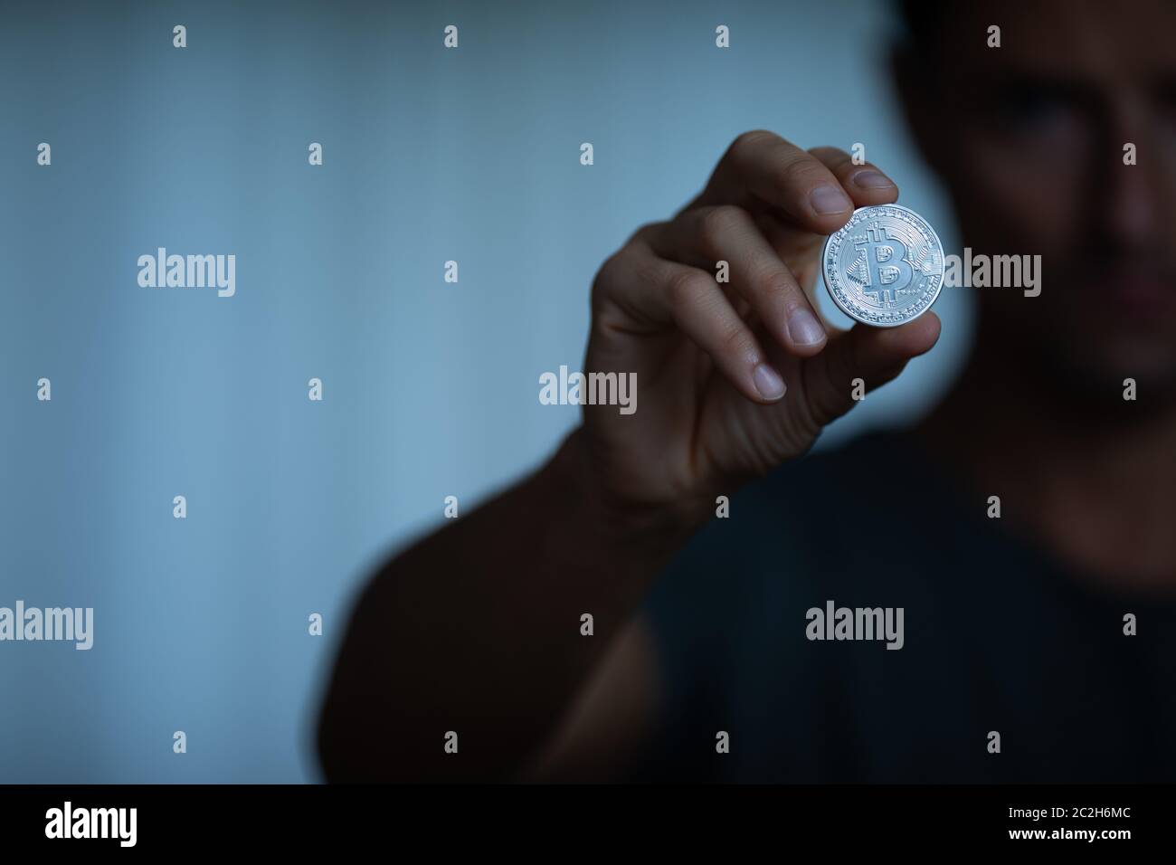 Bitcoin - Konzept - Cryptocurrency cryptocurrency gehalten wird als Wert erhaltung Asset sowie einen Mittelwert von Swift Exchange mit einem fungibel, antiinfla Stockfoto
