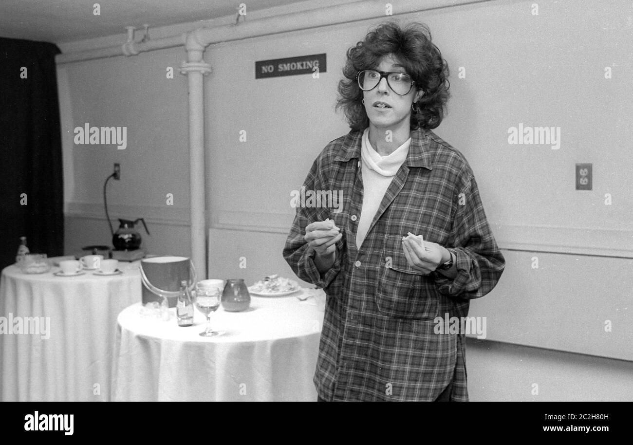Nora Ephron in der Mechanics Hall in Worcester, MA 1985 Stockfoto