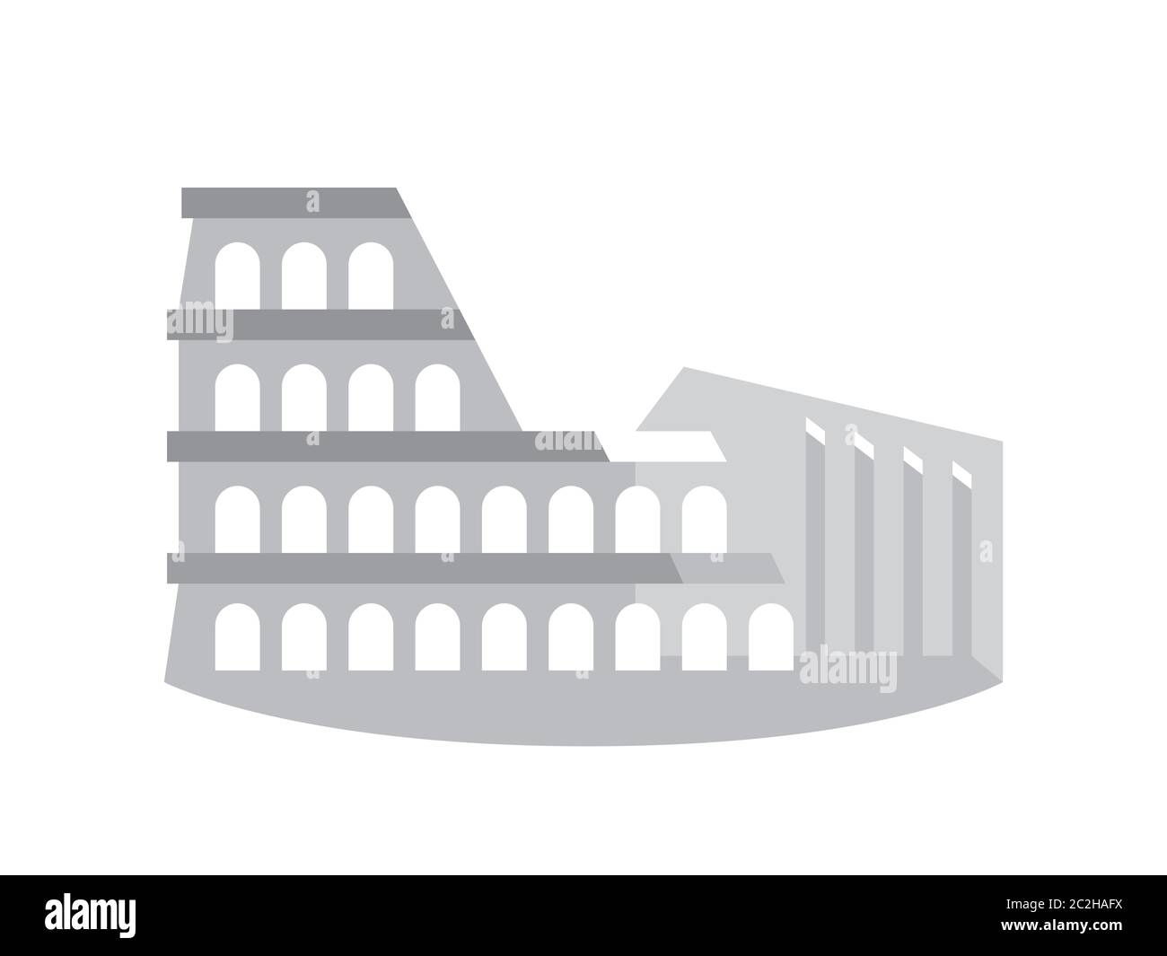 Das Kolosseum (Kolosseum), auch als dem flavischen Amphitheater, Rom, Italien bekannt. Stilisierte Zeichnung. Stockfoto