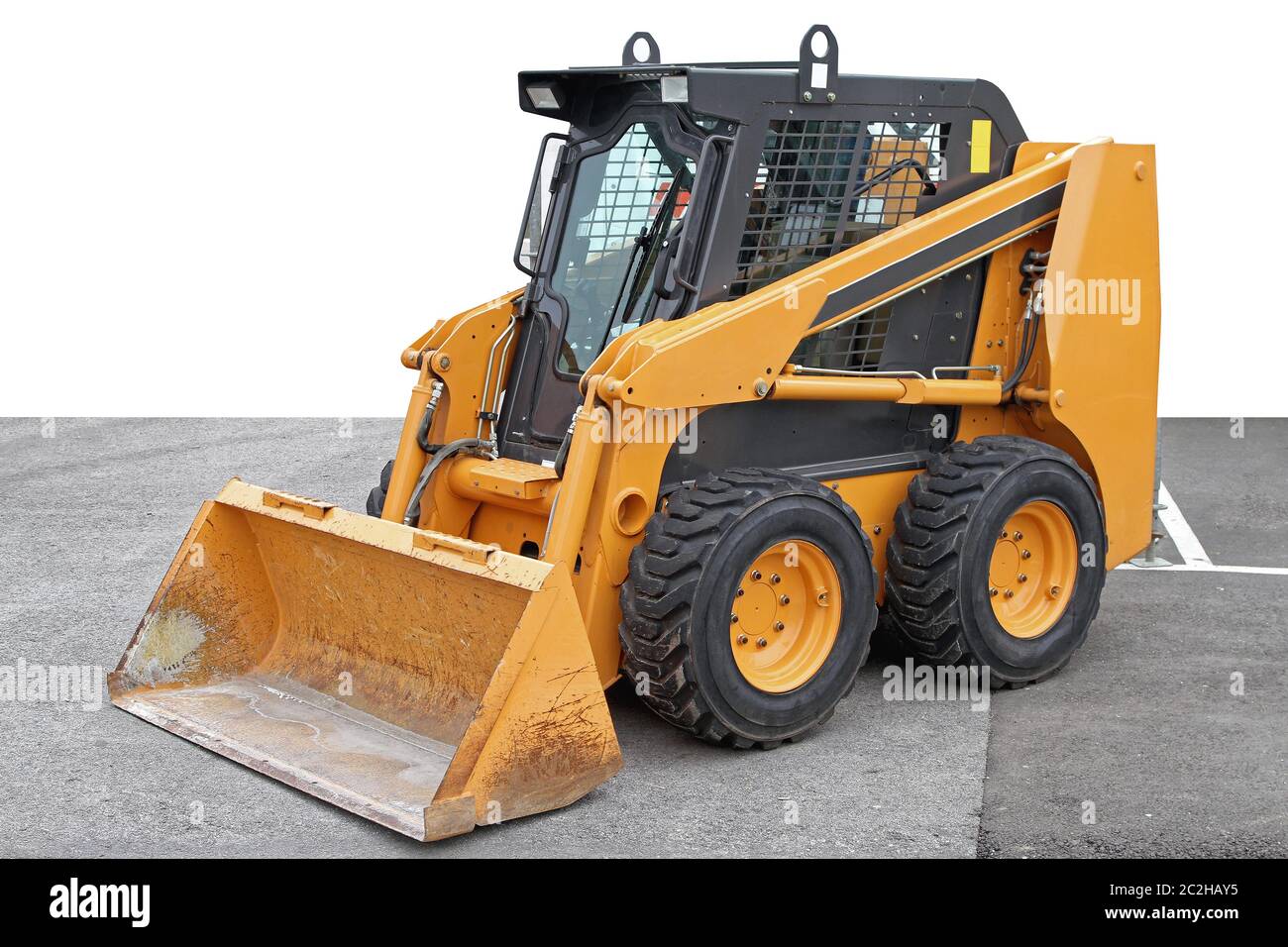 Kompaktlader Frontlader Bagger auf der Baustelle Stockfoto