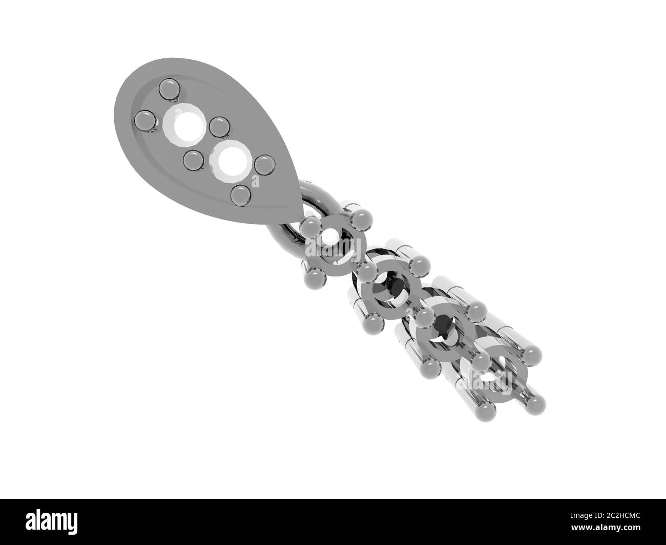 Silbrig glänzende Metallic-Engineering-Teile Stockfoto