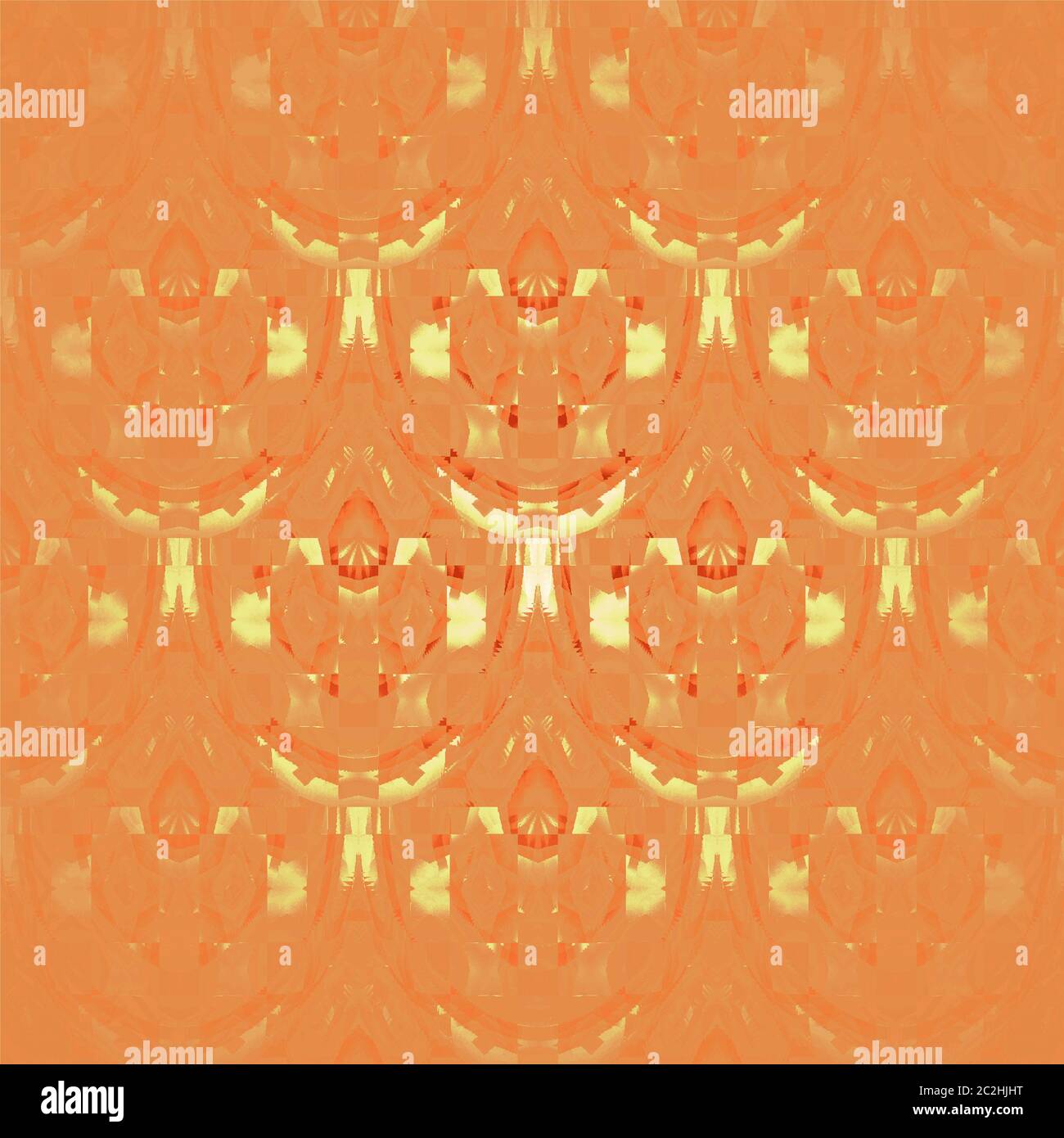 In der Mitte des Rundmusters Orange und Gelb in regelmäßigen Abständen Stockfoto