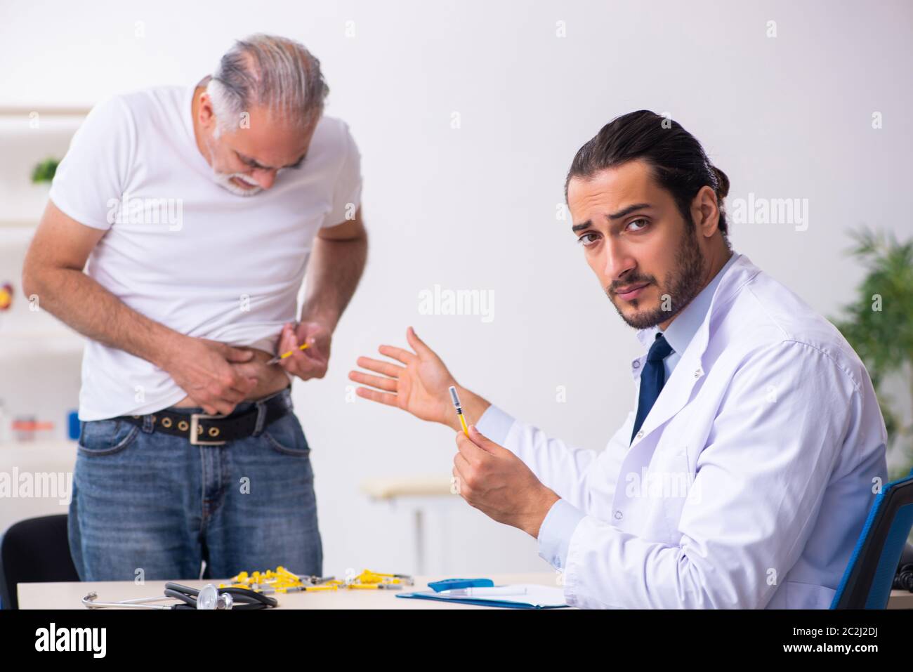 Patient leidet an Diabetes Hausarzt Stockfoto