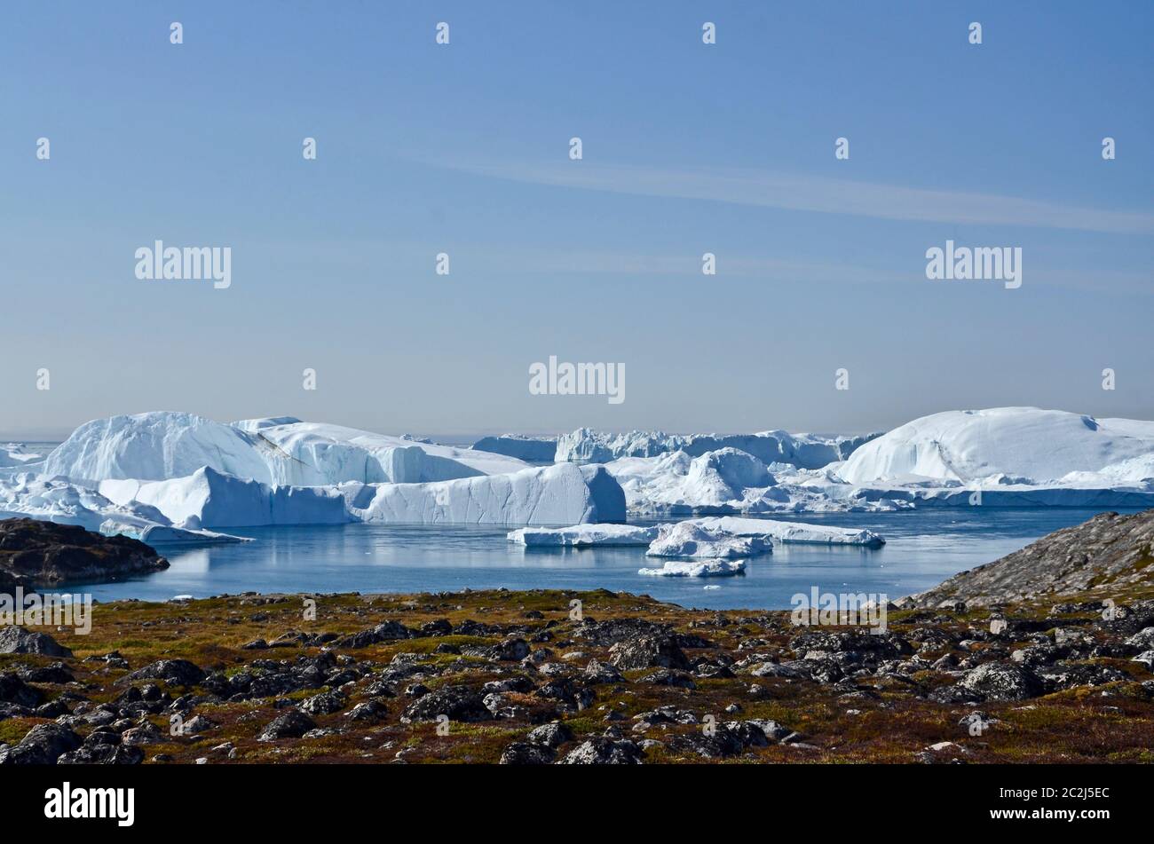 Landschaft beim Eisfjord in Ilulissat, Grönland Stockfoto