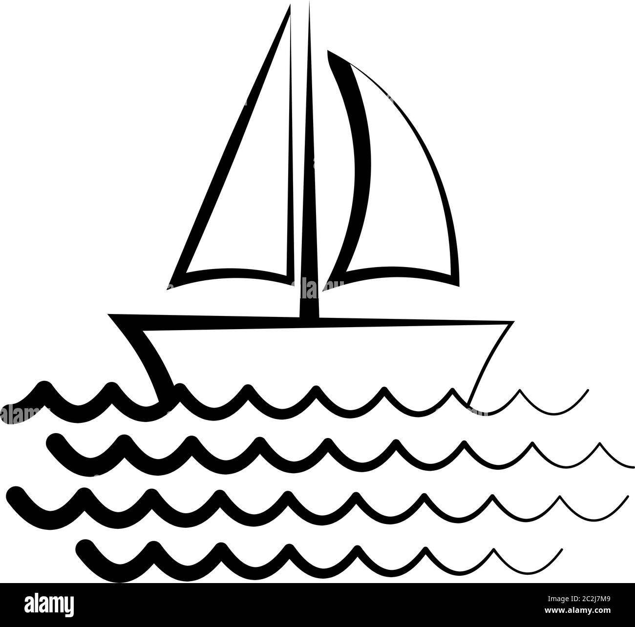 Segelschiff Symbol Vektor-Kunst Illustration Stock Vektor