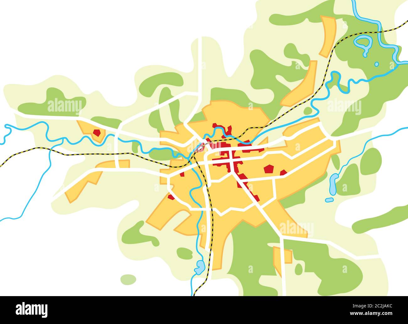 Karte der Stadt. Geographische Lage, Navigation Reiseführer, Route Urban Chart. Stockfoto