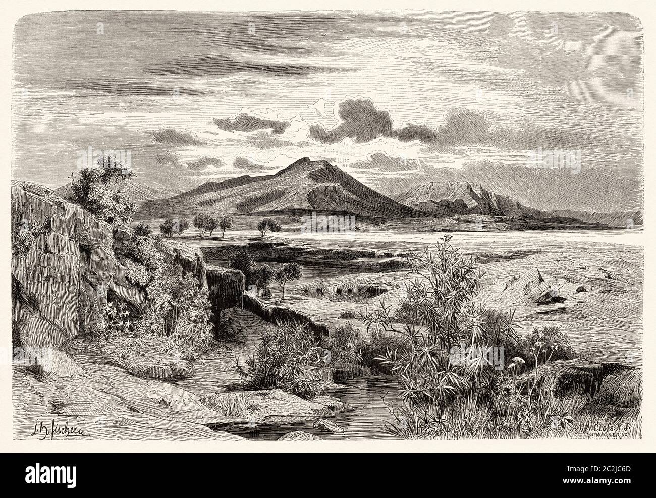 Panoramablick auf den Ort, wo die Schlacht von Plataea statt, in