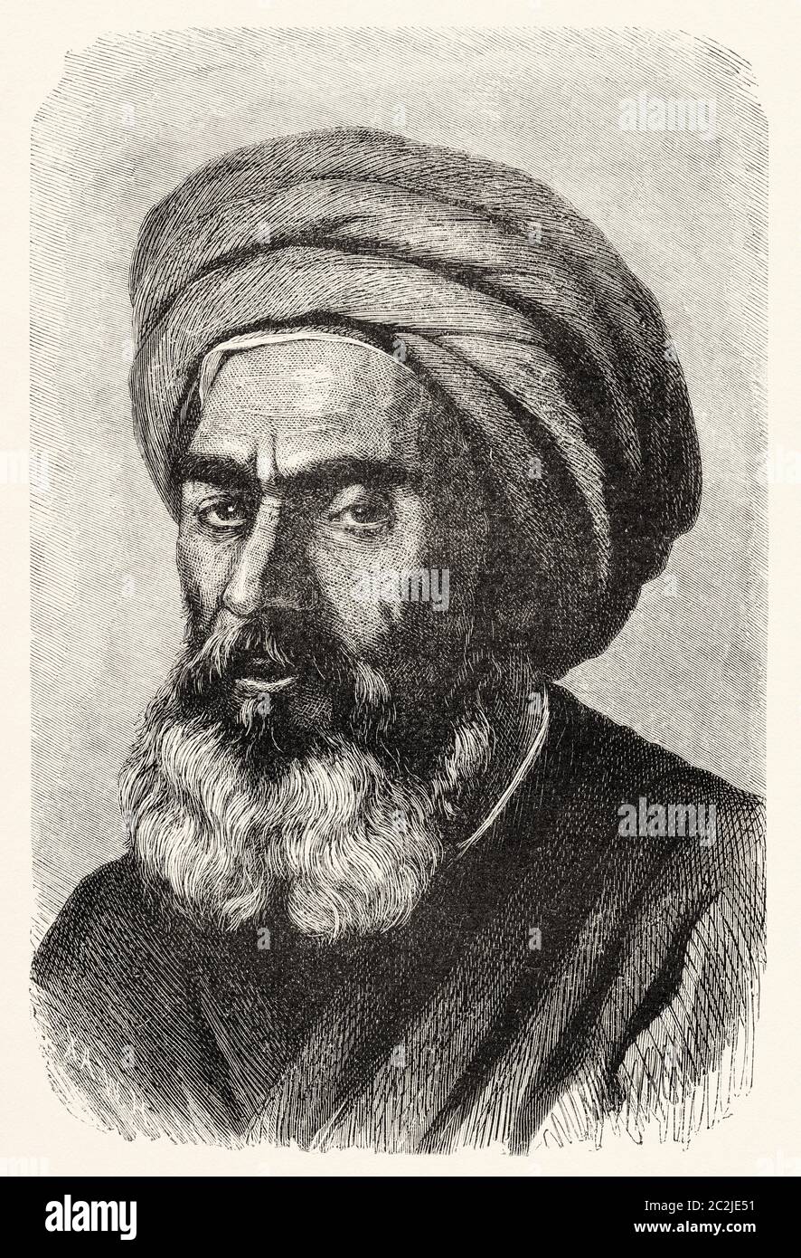 Porträt der ägyptischen Fellah, Gutsbesitzer und Kleinbauern, Altes Ägypten. Alte Illustration aus dem 19. Jahrhundert, El Mundo Ilustrado 1880 Stockfoto