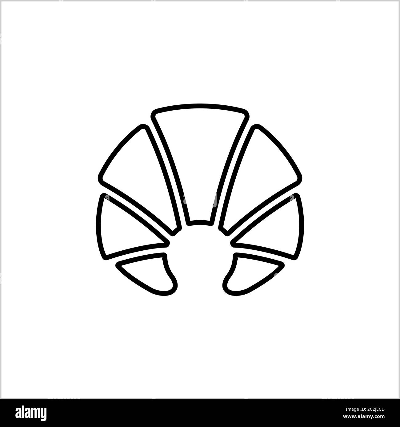 Croissant-Symbol, Brot Gebäck Vektor-Kunst Illustration Stock Vektor