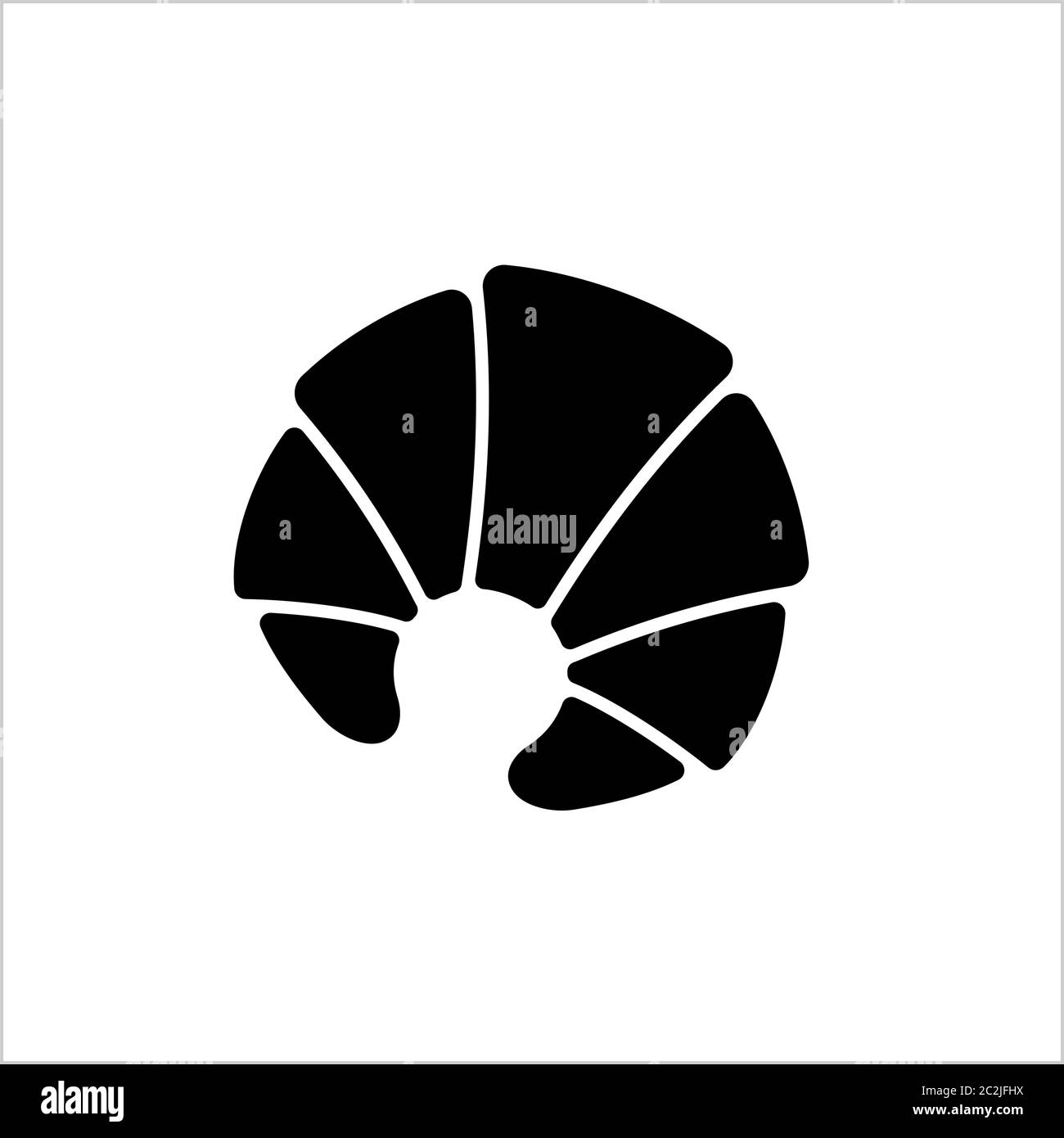 Croissant-Symbol, Brot Gebäck Vektor-Kunst Illustration Stock Vektor