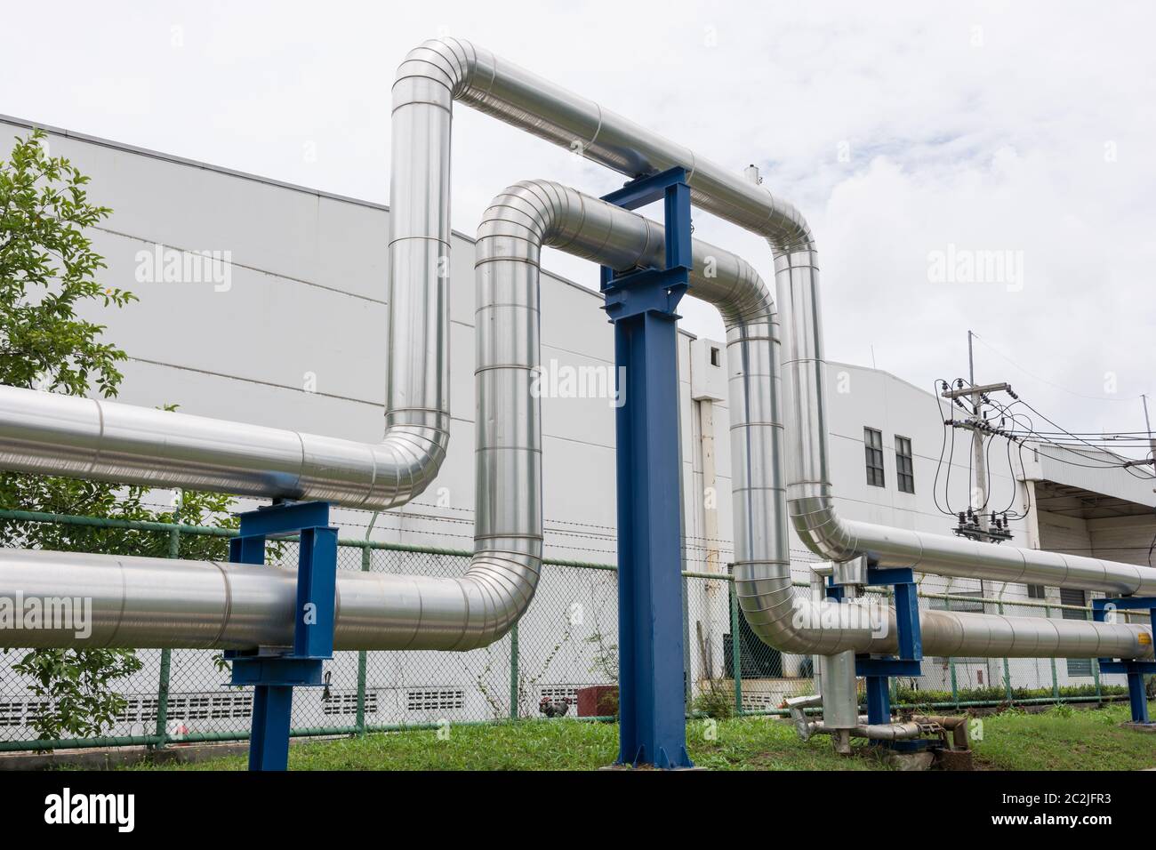 Industrielle Rohrleitungen im Kraftwerk Standort Asien von Thailand Stockfoto