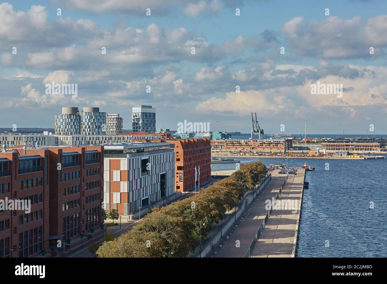 Blick auf die Stadt Kopenhagen in Dänemark während des bewölkten Tages Stockfoto