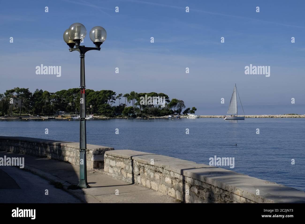 Porec Blick auf Sveti Nikola Stockfoto