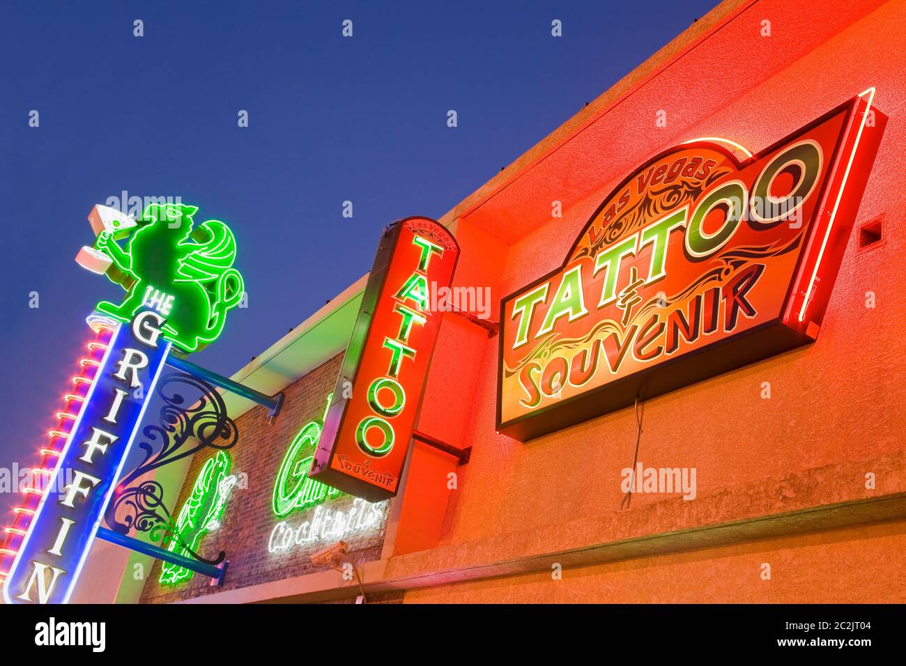 Tattoo-Shop in Fremont Street East District, Las Vegas, Nevada, USA, Nordamerika Stockfoto