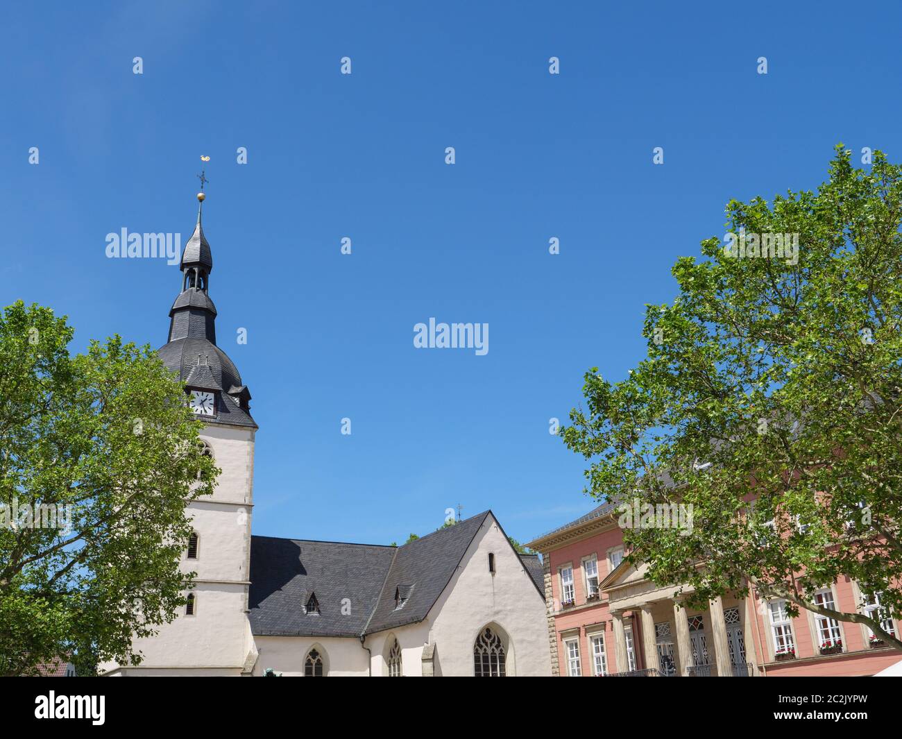 Die Stadt detmold und das berühmte hermannsdenkmal in deutschland Stockfoto