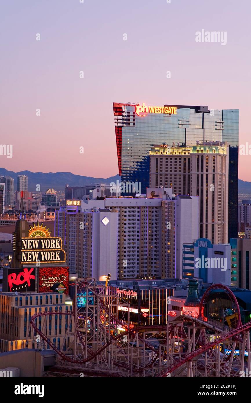 Skyline von Las Vegas, Nevada, USA, Nordamerika Stockfoto