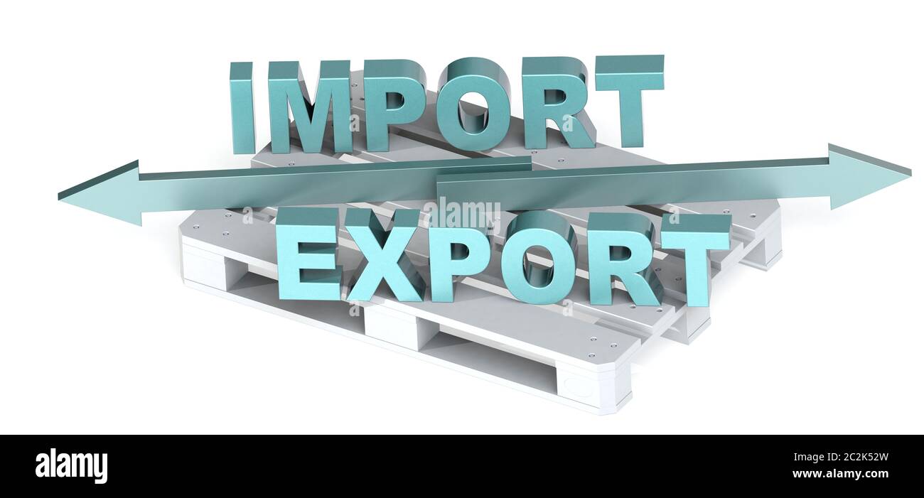 Exportieren und Importieren Stockfoto