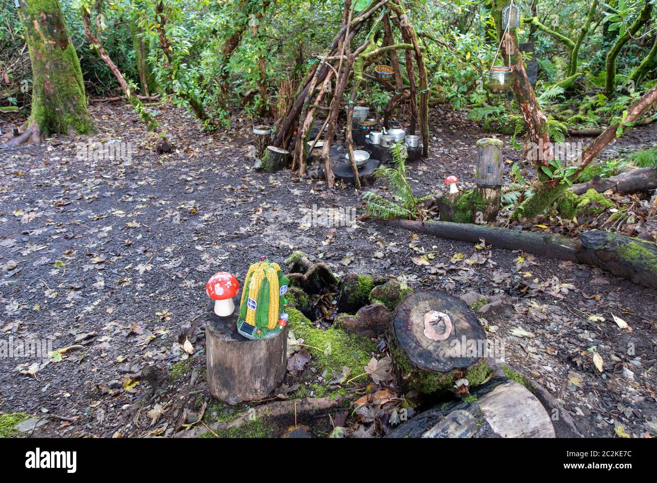 Viktorianischer ummauerter Garten in der Kylemore Abbey Stockfoto