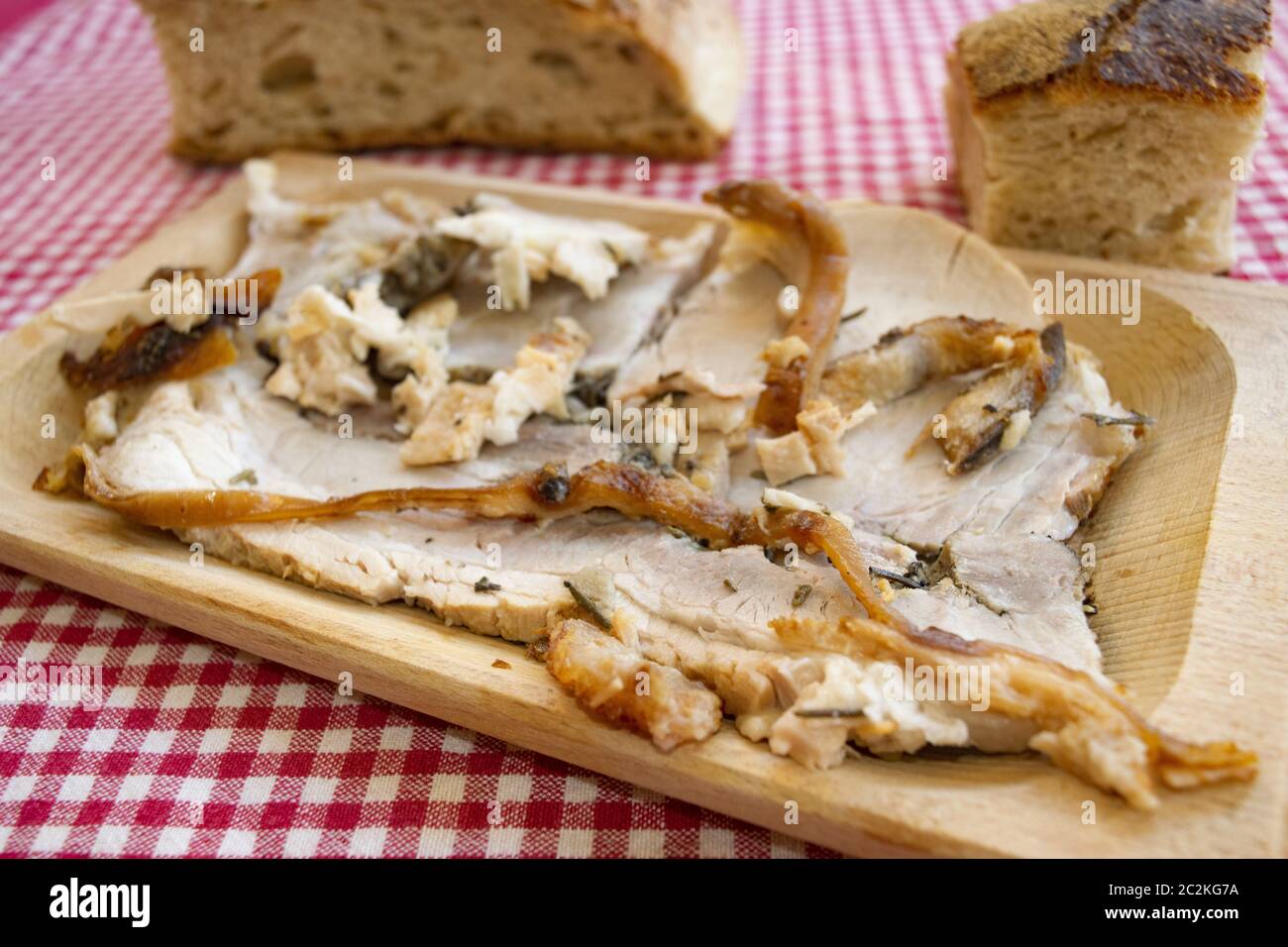 Spanferkel oder Porchetta di Montefalco Stockfoto