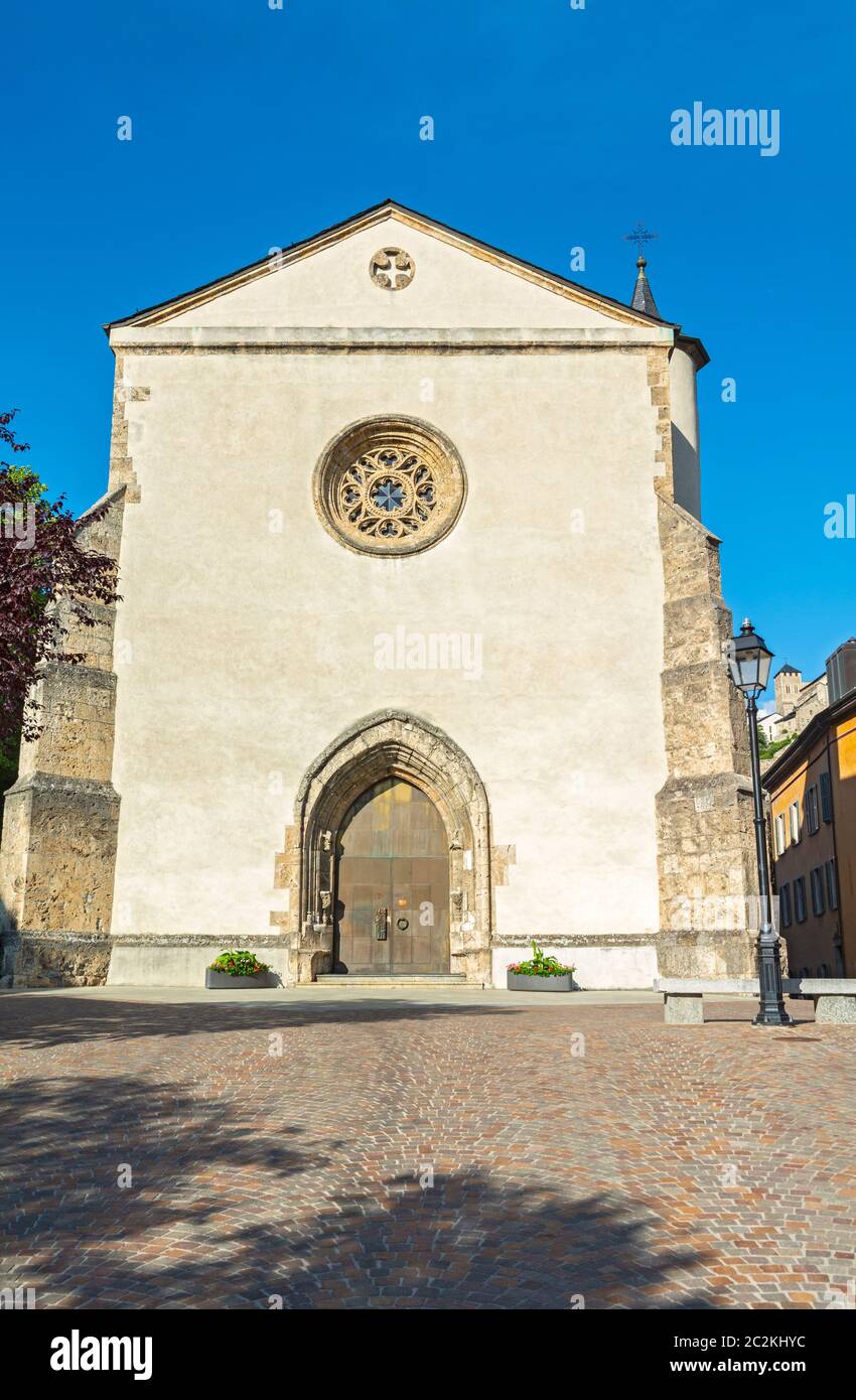 Schweiz, Kanton Wallis, Sion, Altstadt, Kirche St. Theodule 16C Stockfoto