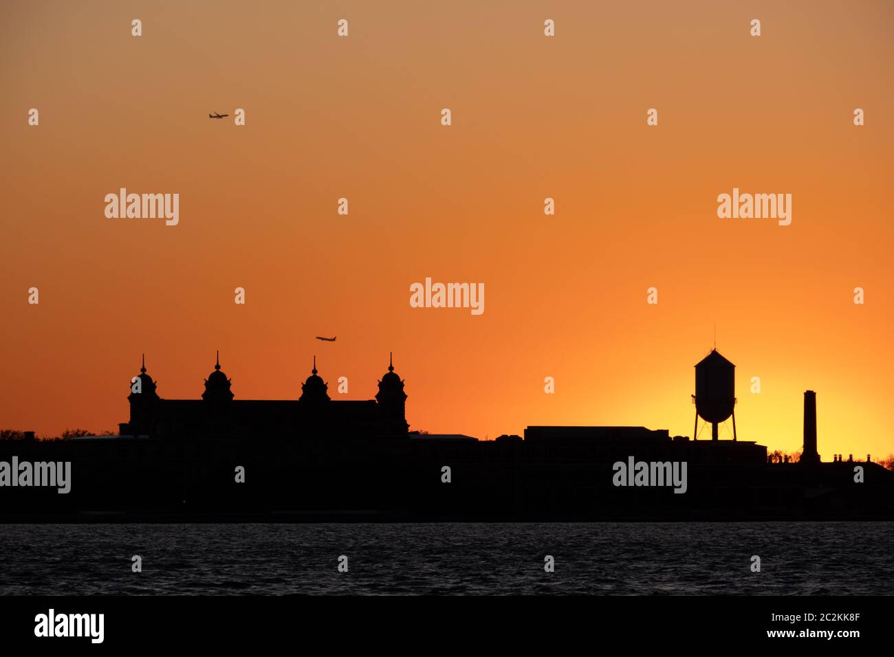 Herbstfärbung des Battery Park Hudson River Waterfront in Lower Manhattan Stockfoto