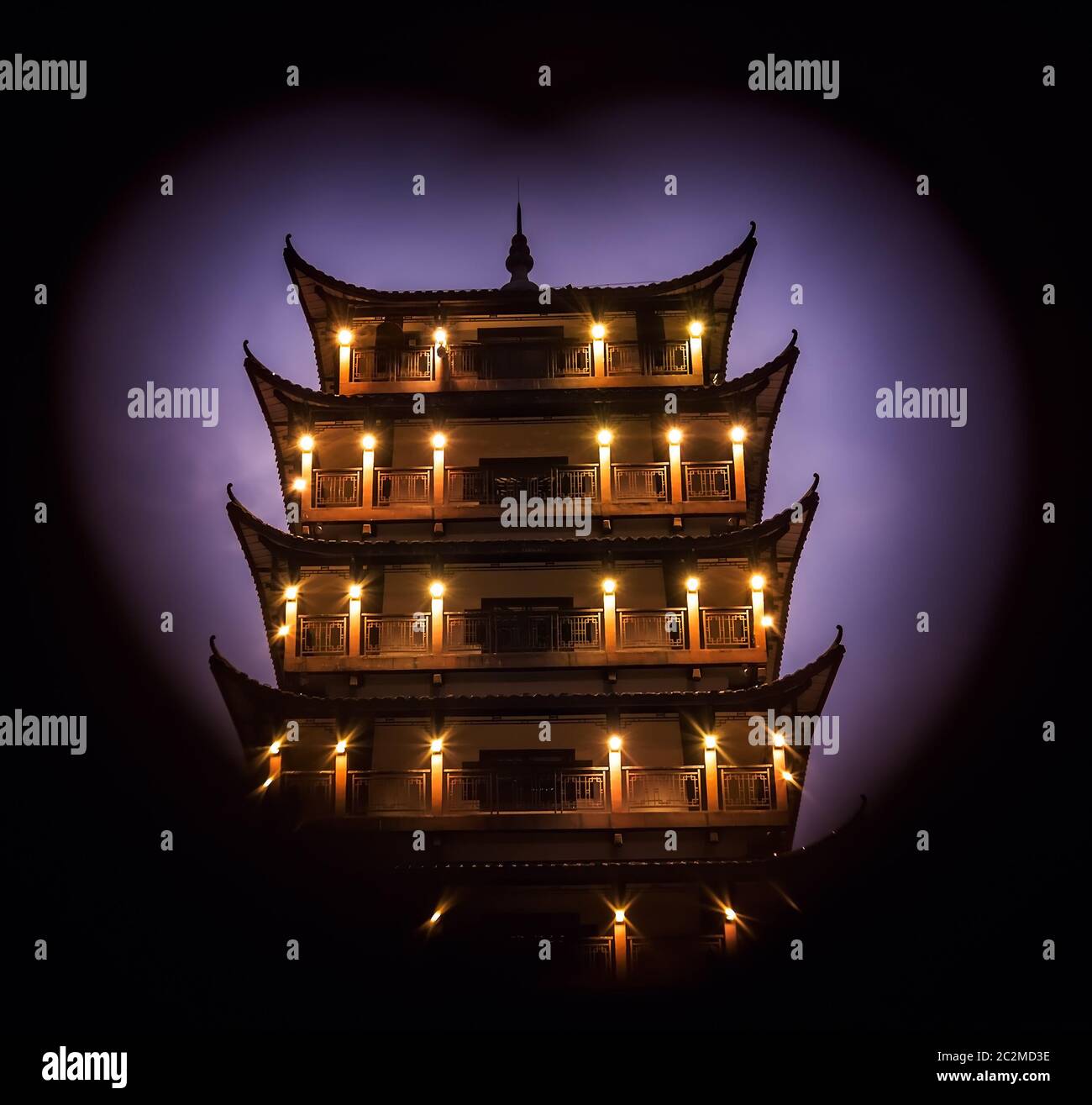 Wulingyuan Pagode in einem Rahmen Stockfoto