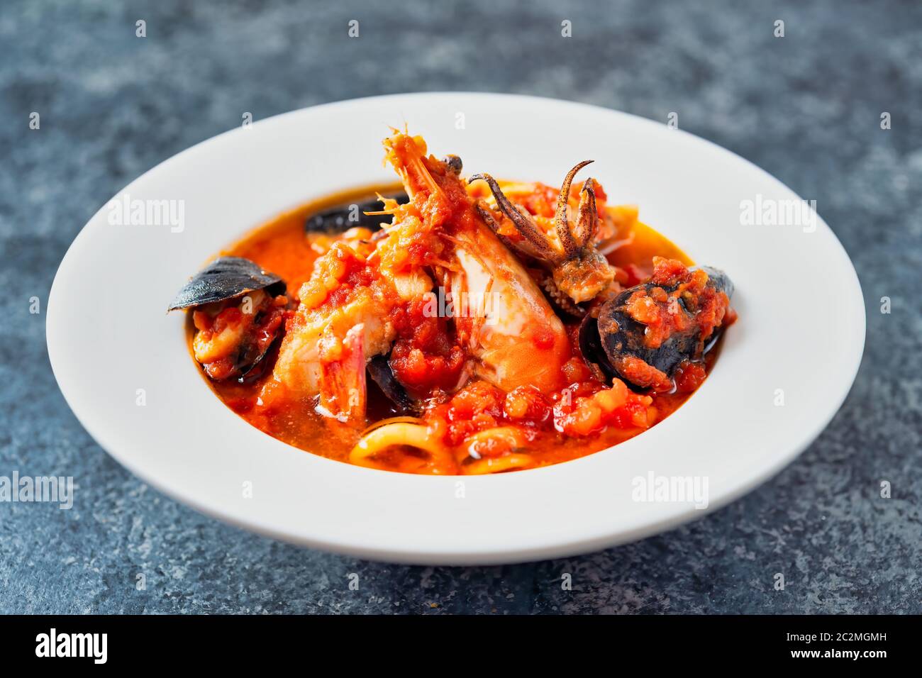 Nahaufnahme von italienischen amerikanischen Seafood Eintopf cioppino Stockfoto