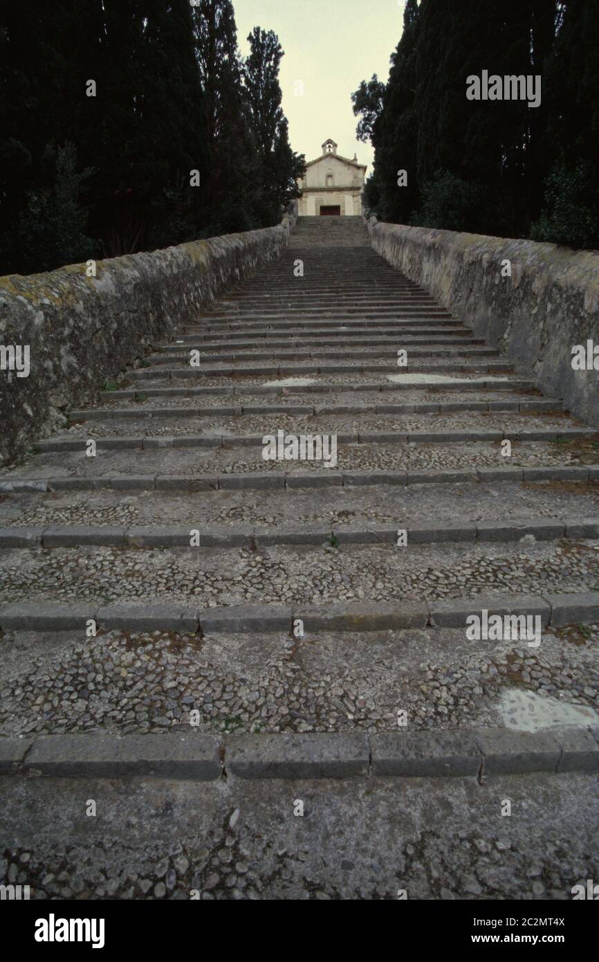 El Calvari in Pollensa. Mallorca Stockfoto