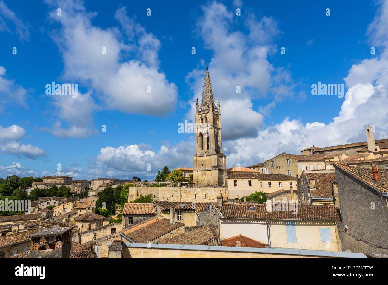 Ansicht von Saint-Emilion in Aquitanien, Frankreich Stockfoto