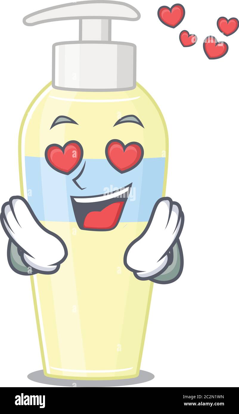 Romantische Serum Cartoon-Figur hat eine in die Liebe fallen Augen Stock Vektor