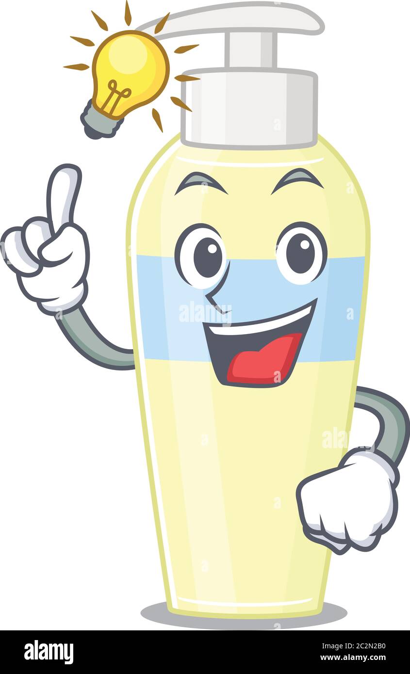 Maskottchen Charakter von Smart Serum hat eine Idee Geste Stock Vektor